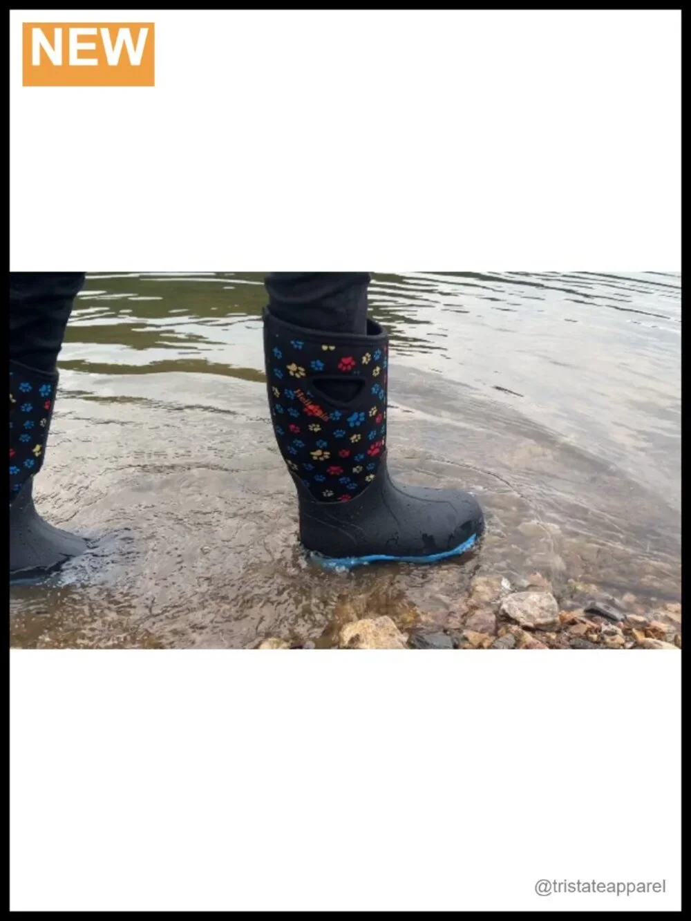 Women's Mid Calf Waterproof Neoprene Rubber Rain Boots Insulated Barn Boots